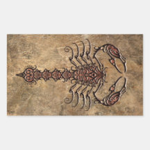 Rough Tribal Scorpion Rectangle Stickers