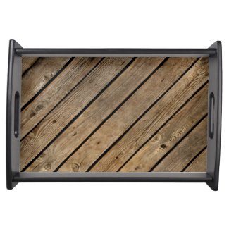 Rough Wood Planks Design Serving Tray