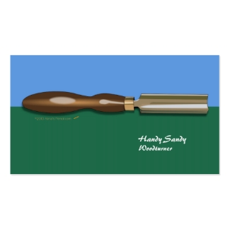 Roughing Gouge Woodturning BlueGreen Business Card