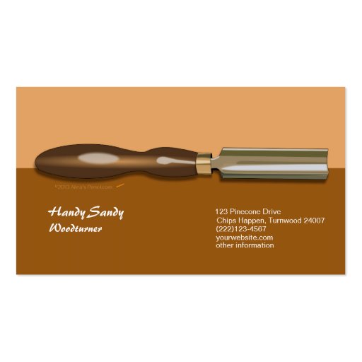 Roughing Gouge Woodturning Brown Business Card (back side)