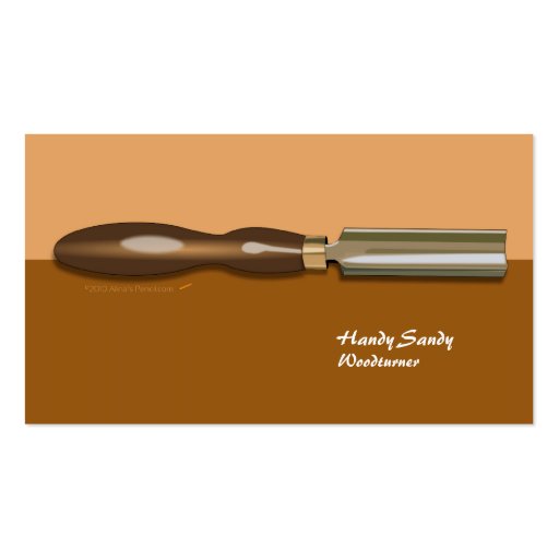 Roughing Gouge Woodturning Brown Business Card (front side)