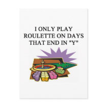 ROULETTE player joke postcards