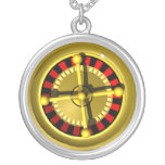 roulette wheel gambling design personalized necklace