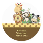 Round Address Labels ZOO CREW STICKERS