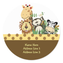 Round Address Labels ZOO CREW STICKERS