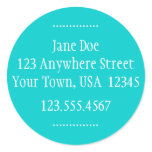 Round Address & Phone # Label Round Stickers
