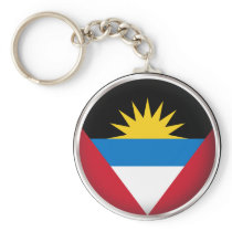 Round Antigua and Barbuda Keychains