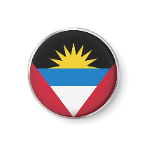 Round Antigua and Barbuda Refrigerator Magnet