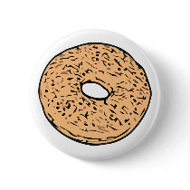 Round bagel pinback button