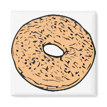 Round bagel magnet