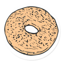 Round bagel sticker