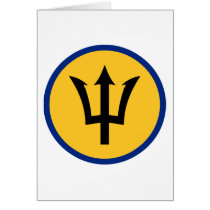 Round Barbados Flag Cards