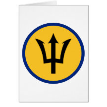 Round Barbados Flag Cards