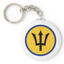 Round Barbados Flag Keychains