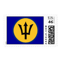 Round Barbados Flag Postage