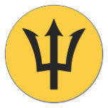 Round Barbados Flag Round Sticker