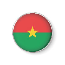 Round Burkina Faso Refrigerator Magnet