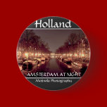 Round Button - Amsterdam At Night  buttons