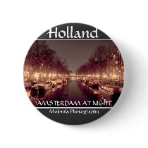 Round Button - Amsterdam At Night 
