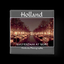 Round Button - Amsterdam At Night  - Customized