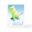 Round Cat "Hello" greeting card