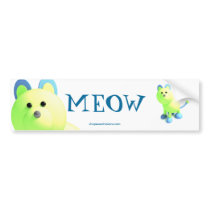 Round cat "Meow" bumper sticker bumper stickers