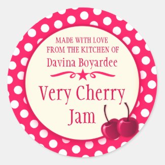Round cherry jam