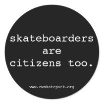 Round citizen skateboarder sticker