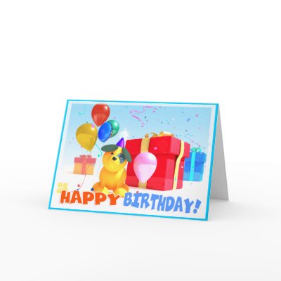Round Dog Birthday Card by shapesandvisions