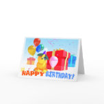 Round Dog Birthday Card (white border)