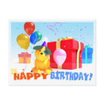 Round Dog Birthday Postcard