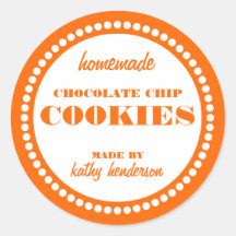 Round Dot Chocolate Chip Cookie Label Template Round Sticker