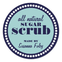 Round Dot Frame Sugar Scrub Label Template Sticker