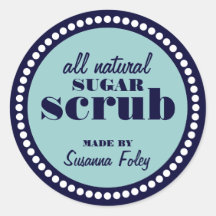 Round Dot Frame Sugar Scrub Label Template Sticker