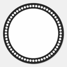 Round Dot Frame Template in Black Round Sticker