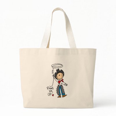 Round 'Em Up! Cowboy Stick Figure Bag by stick_figures