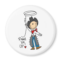 Round 'Em Up! Cowboy Stick Figure Magnet