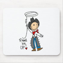 Round 'Em Up! Cowboy Stick Figure Mousepad