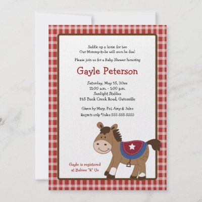 Western Themed Baby Shower Invitations on Round  Em Up Western Horse Baby Shower Invitation From Zazzle Com