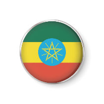 Round Ethiopia Refrigerator Magnets