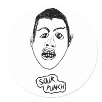Round Face/Logo Stickers (white) by sourpunch Round Face/Logo Stickers (white)