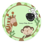 Round Favor Stickers - Jungle Adventure Animals