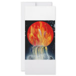 Round Flame Planet Waterfall Spray Painting Custom Rack Card