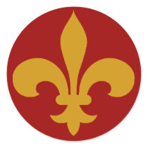 Round Fleur de Lis Stickers GOLD