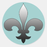 Round Fleur de Lis Stickers SILVER