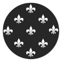 WEISS Round Fleur de Lis Stickers