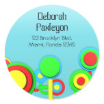 Round Flowers Address Label Stickers