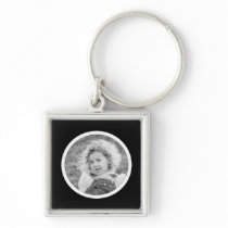 Round Frame Black & White Custom Photo Keyring Key Chains