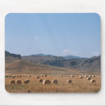 ROUND HAY BALES by SHARON SHARPE mousepads