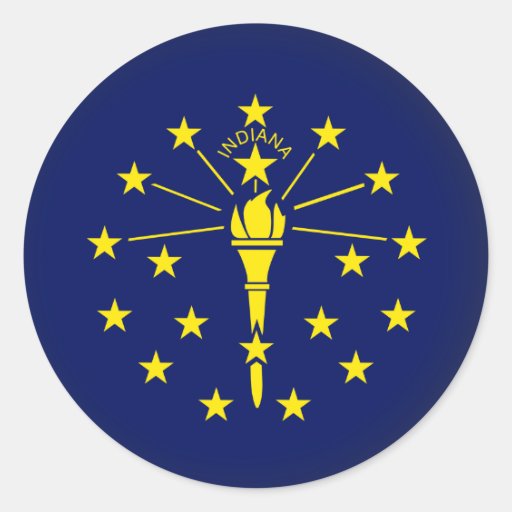 Round Indiana Round Stickers
